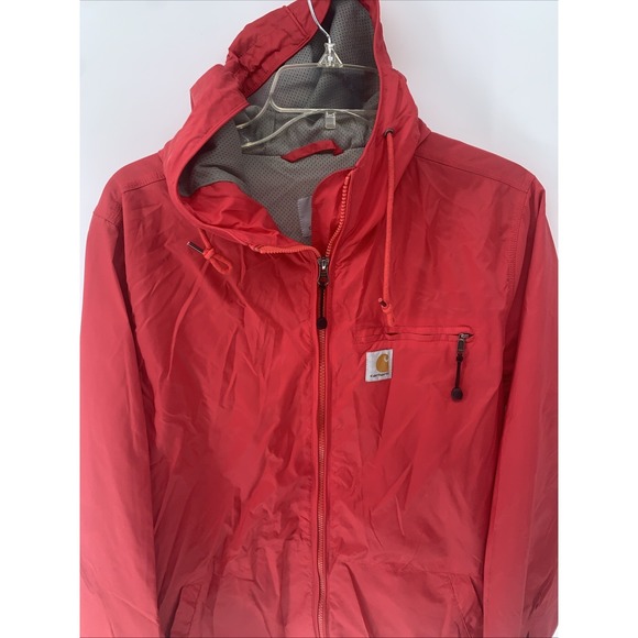 Carhartt Jackets & Blazers - Carhartt Zippered Mesh Lined Hooded Jacket Lightweight Snap Pockets Medium 8/10